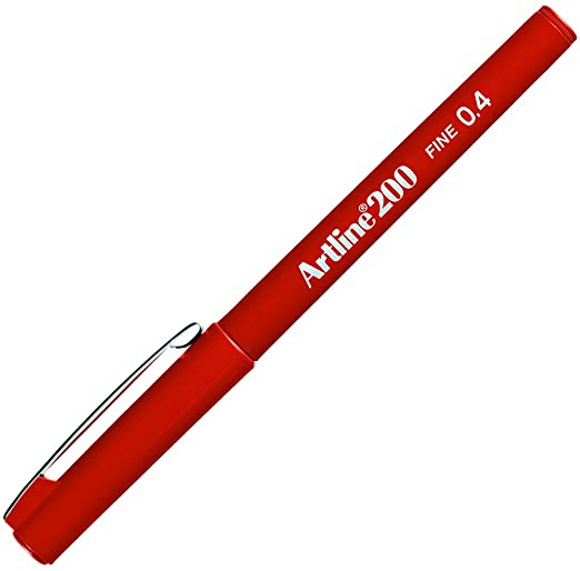 Writing Pen 0.4mm Red Artline Ref EK200B